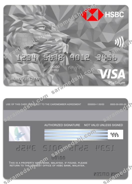 Malaysia HSBC Bank Platinum Visa Credit Card